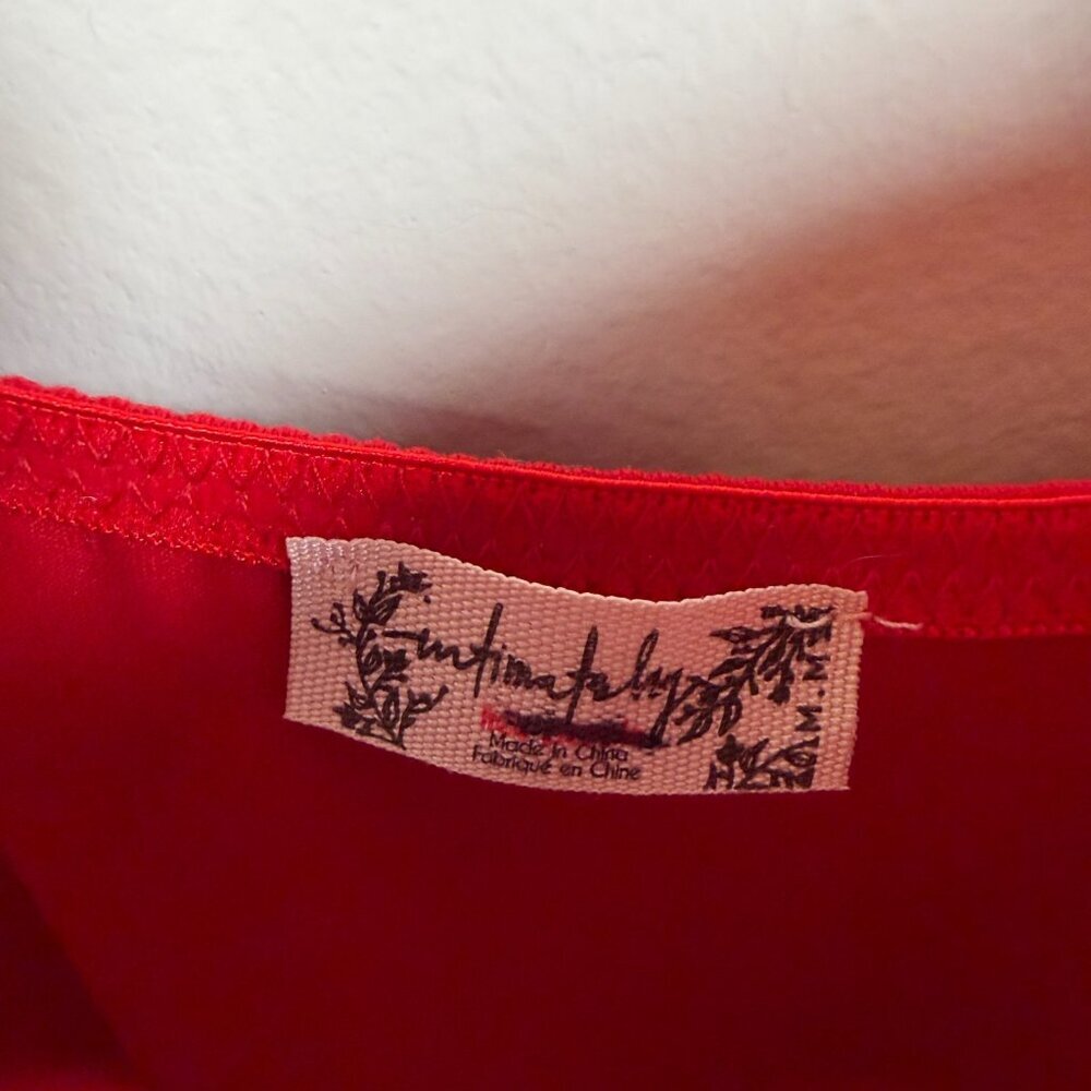 Intimately Free People Double Take Bodysuit Size Medium Red Plunge Sexy - Picture 5 of 13